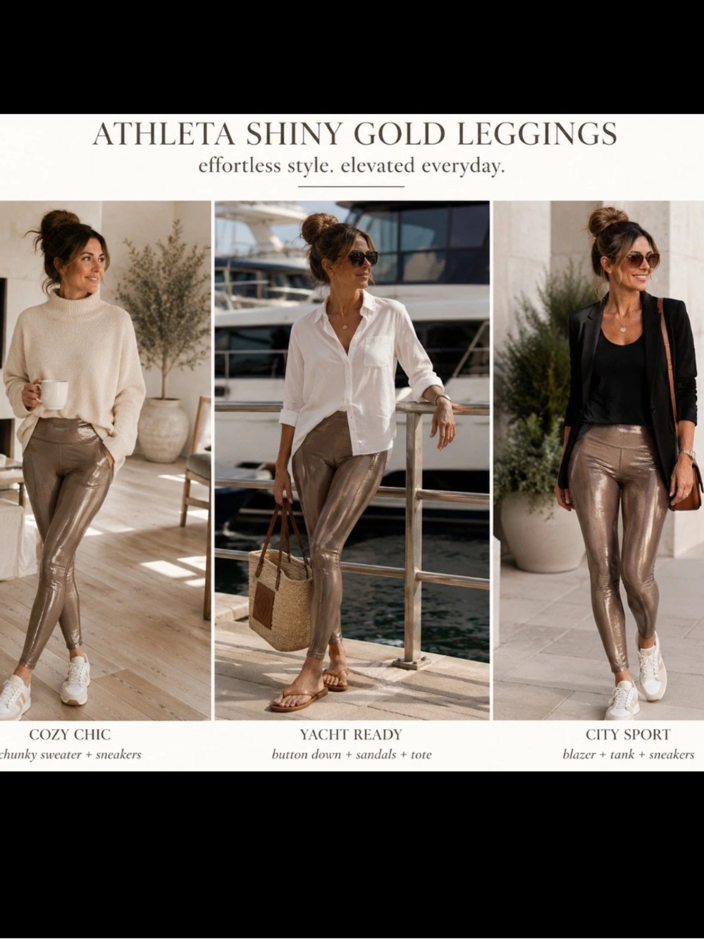 Athleta Elation Shine Tight Metallic Shimmer Leggings Gold Fairycore, Size Small